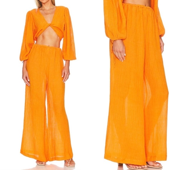 FAITHFULL THE BRAND Rupina Linen Blend Wide Leg Pants - Picture 1 of 9